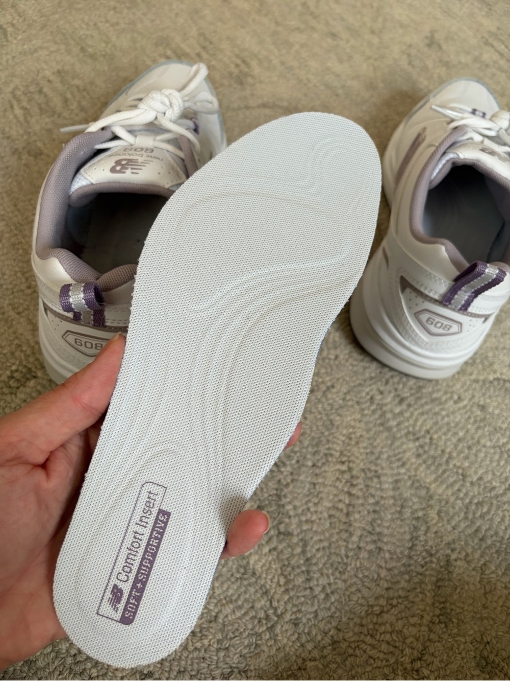 New Balance 608 White Purple Walking Sneakers Wide Comfort Shoes Women’s 8 - Picture 11 of 13